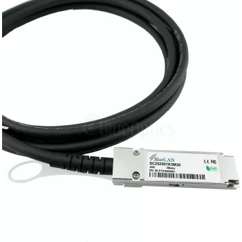 BlueLAN 20G-DACP-QSFP1SFPDD3M Compatible 20Gbps QSFP to SFP-DD Direct Attach Copper Cable, 3m, Passive Twinax, 100 Ohm, Hot-Swappable 20G-DACP-QSFP1SFPDD3M-BL