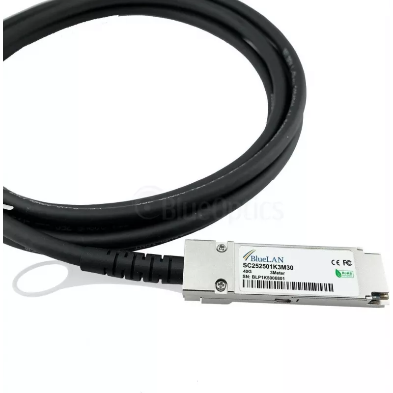 BLUELAN 40G-DACP-QSFP1M-BL Compatible Extreme Networks 40G QSFP+ Direct Attach Copper Cable, 40GBASE-CR4, 1m, Passive Twinax, PVC