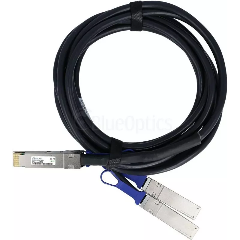 BlueLAN Compatible Juniper 720-128729 Passive 400GBASE-CR8 QSFP-DD to 2x200GBASE-CR4 QSFP56 Direct Attach Breakout Cable, 2m, AWG26