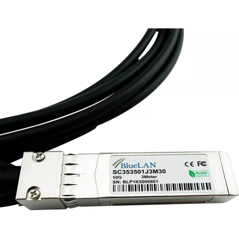 BlueOptics Broadcom DAC-3M-BC Compatible Direct Attach Cable (DAC) - Passive 10 Gigabit Twinaxial Copper, SFP+ to SFP+, 3m