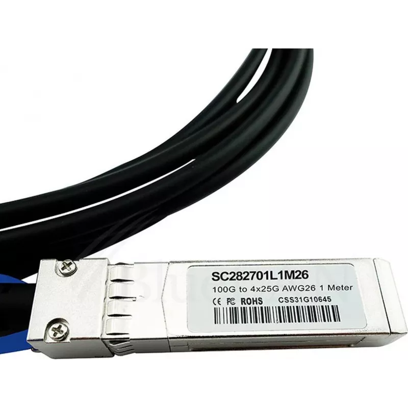 BlueOptics MCP7F00-A002R30N Compatible BlueLAN QSFP28 to 4x SFP28 Direct Attach Breakout Cable, 2m, Passive, AWG26