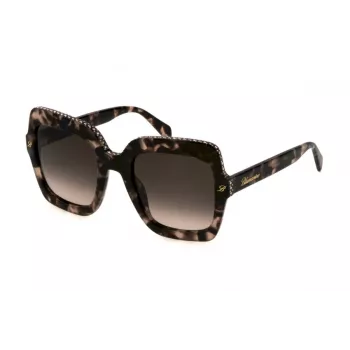 BLUMARINE Women's Sunglasses SBM836S5301GQ - Oversized Square Butterfly Frame, Grey Gradient Lens, UV400 Protection