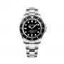 BOBROFF MAN BF0001J1 Analog Quartz Watch 44mm Black Dial Leather Strap