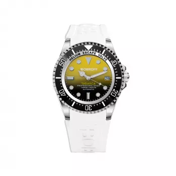BOBROFF MAN BF0008-BFSTB Analog Quartz Watch 44 mm Stainless Steel Black Leather
