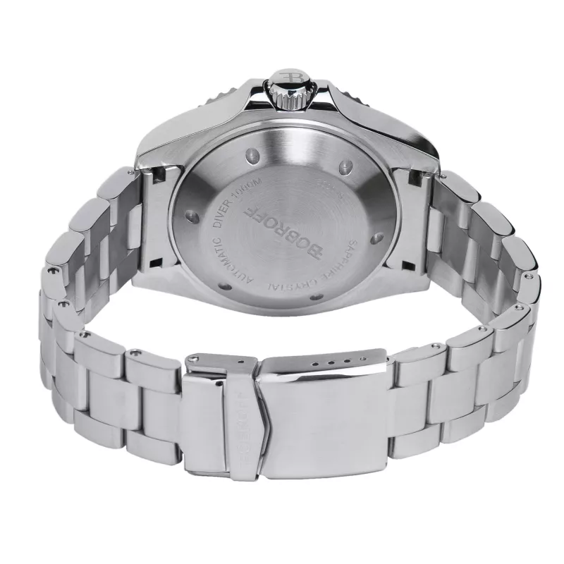 BOBROFF MAN BF002 Analog Quartz Wristwatch 44mm Black Leather Strap