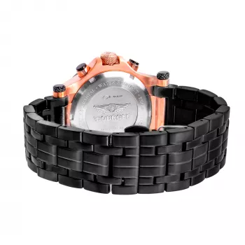 BOBROFF MAN BF1001M15M 44mm Analog Quartz Watch Black Dial Genuine Leather Strap