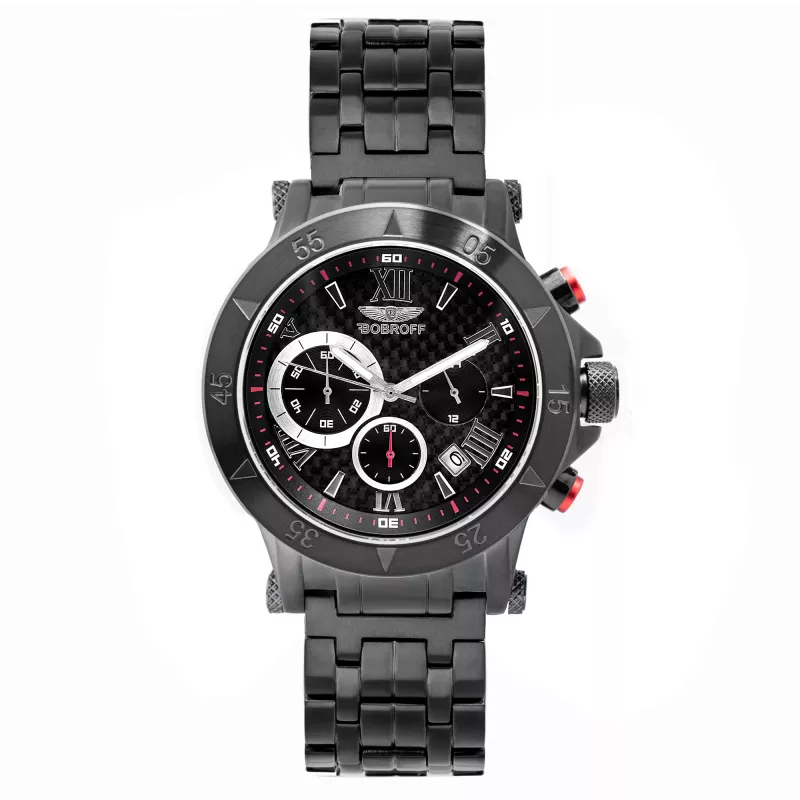BOBROFF MAN BF1001M41M 44mm Stainless Steel Quartz Watch