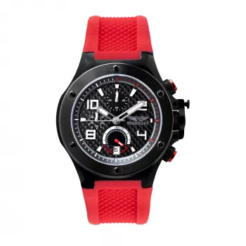 BOBROFF MAN BF1002M14 Analog Quartz Watch 42mm Black Dial Leather Strap