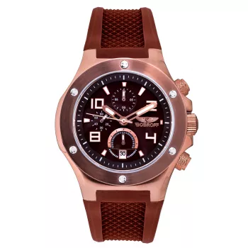 BOBROFF MAN BF1002M65 43mm Men's Quartz Analog Watch Black Dial Silver-Tone Stainless Steel Case Black Leather Strap