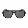 BOBROFF Men's BFG0014-C1 Rectangular Sunglasses, Black Frame, Grey UV400 Lenses, 56-16-143 mm