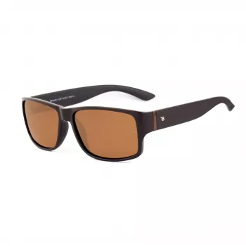 BOBROFF Men's Fashion Sunglasses BFG0031-C4P - Rectangular Black Frame, UV400 Lens