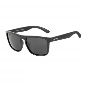 BOBROFF Men's Rectangular Polarized Sunglasses BFG0033-S05P - Black Frame, Grey Lens, 57-18-138 mm
