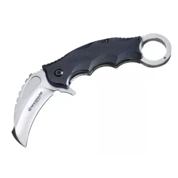 Boker Magnum Alpha Kilo Folding Knife 440A Stainless Steel Drop Point Blade G-10 Handle Linerlock