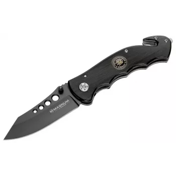 Boker Magnum USN Seals Knife 01MB856 Fixed Blade Tactical Knife, 440A Stainless Steel Clip Point Combo Edge, G-10 Handle, Kydex Sheath, Black