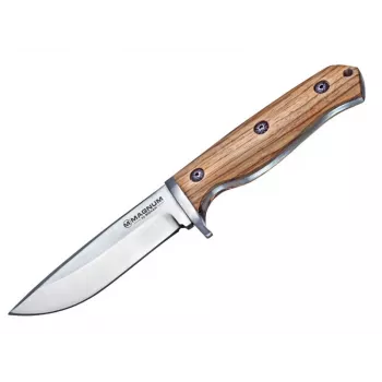 Boker Magnum Zebra Drop Folding Knife 02SC337, 440A Stainless Steel Drop Point Blade, Zebrawood Handle, Liner Lock, EDC Pocket Knife