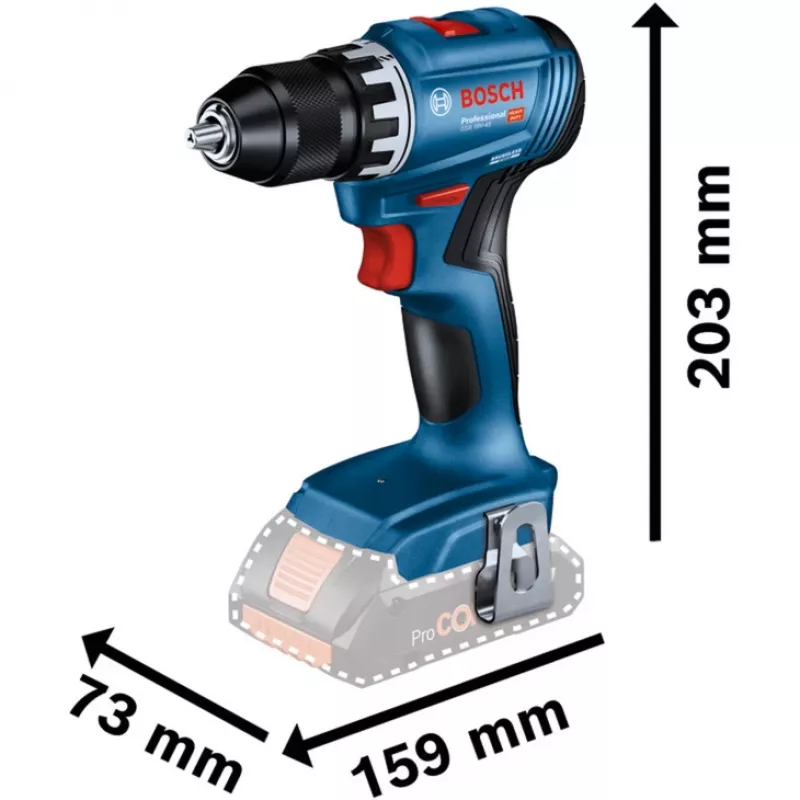 Bosch 18V Professional Set Rotary Hammer GBH 18V-22 + Drill Driver GSR 18V-45 - (blue/black, 2x Li-Ion Battery 4.0Ah, Hammer Drill Bit and Bit Set, Tool Bag) (0615V0003D)