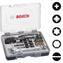 Bosch 2607002786 20-Piece Screwdriver Bit Set with Magnetic Universal Holder, 25 mm S2 Steel Bits for Phillips, Pozidriv, Slotted, Torx, Hex