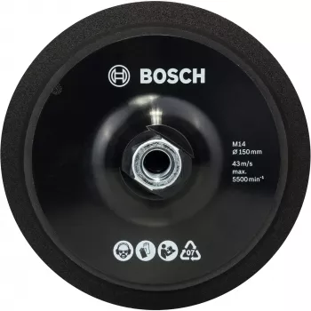 Bosch 2608612027 Backing Pad M14 150 mm Hook-and-Loop for Angle Grinders
