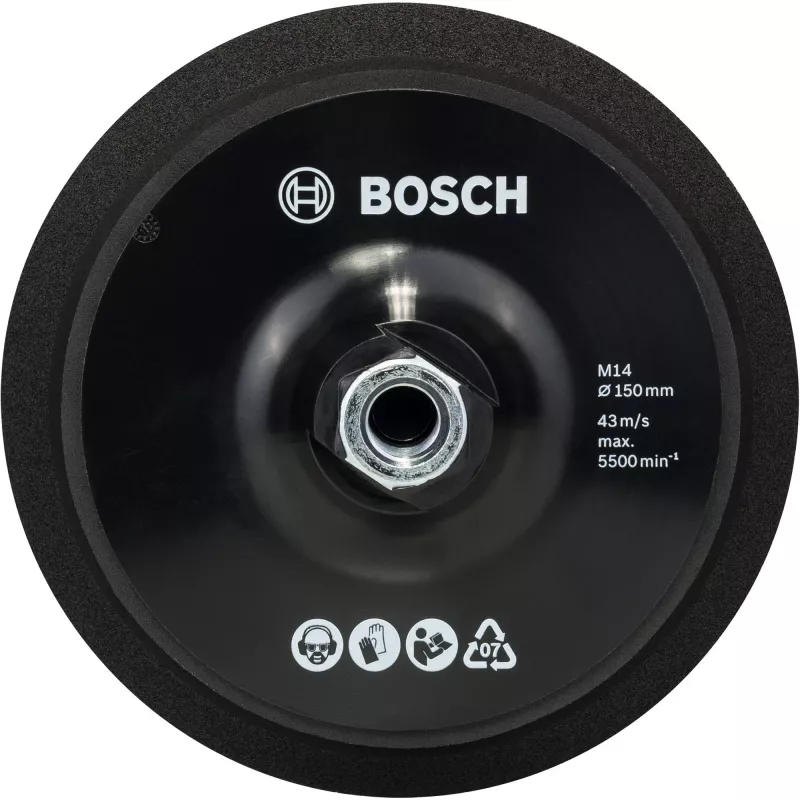 Bosch 2608612027 Backing Pad M14 150 mm Hook-and-Loop for Angle Grinders