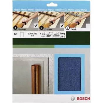 Bosch Accessories 2609256C43 Hand Sanding Paper Set, Grit P40/P80/P120, 230 x 280 mm, 9 Sheets