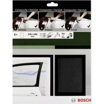 Bosch Accessories 2609256C47 Hand Sanding Paper Set Grit 240, 400, 600 230 mm x 280 mm 3 Sheets