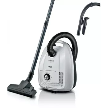 Bosch BGL38WH2 Bagged Cylinder Vacuum Cleaner, 600W, White/Anthracite