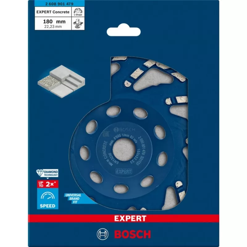Bosch EXPERT Concrete Diamond Cup Wheel 125 mm, Double Row, 22.23 mm Bore, 2608901479