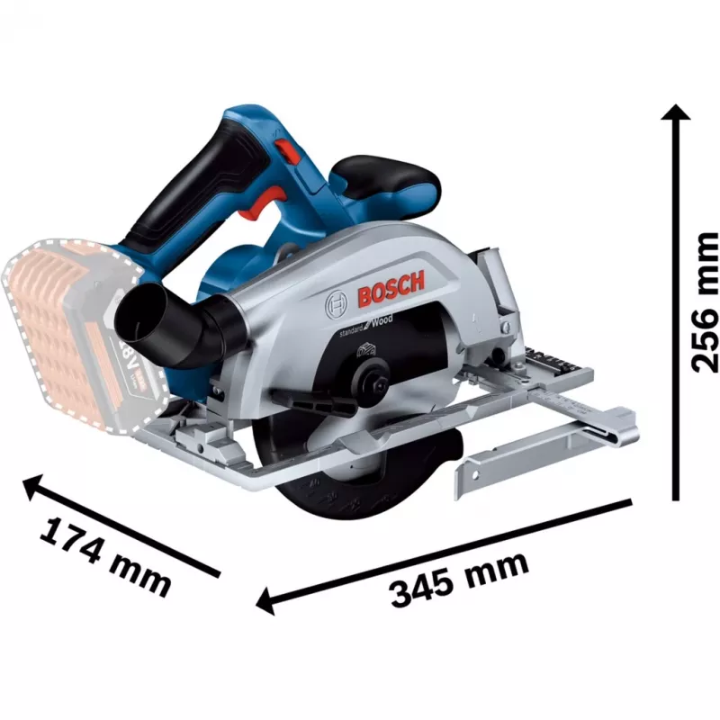 Bosch GKS 18V-57-2 Professional Cordless Circular Saw Solo (Blade 165 mm, 18 V, Brushless, in L-BOXX)