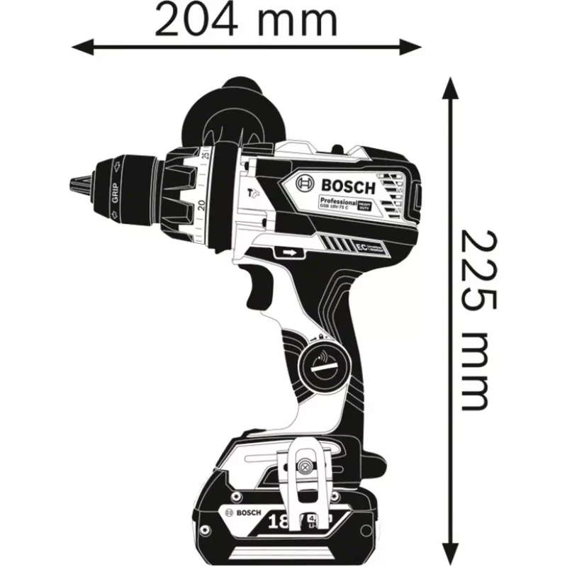 Bosch GSB 18V-110 C Professional 18V Cordless Impact Drill (Tool Only, Blue/Black)