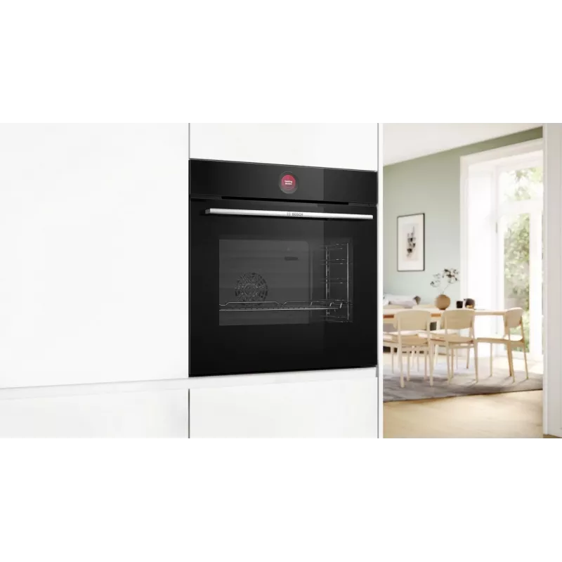 Bosch HBG7341B1 Series 8 Built-in Electric Oven, 71L, Pyrolytic Self-Cleaning, Black, 60 cm
