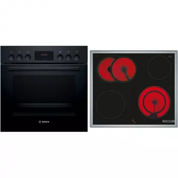 Bosch HND211LB2 Black Built-in Oven & Induction Hob Set (HEF113BB0 + NKN645GA2E)