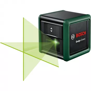 Bosch Home and Garden Quigo Green Set Cross Line Laser with Clamp, Adapter Plate and 1.1 m Aluminium Tripod 0603663CZ1