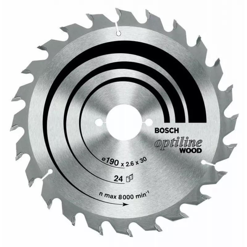 Bosch Optiline Wood Circular Saw Blade 190mm x 30mm x 24T