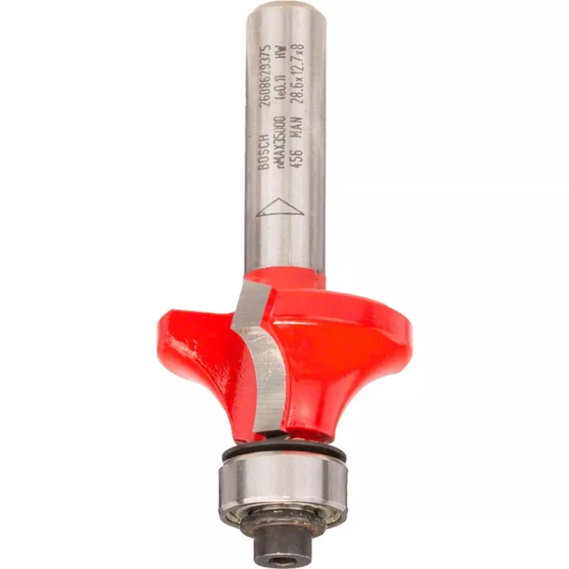 Bosch Power Tools Expert for Wood Roundover Router Bit, Radius 7.9 mm, 8 mm Shank, Two-Flute, with Pilot Ball Bearing