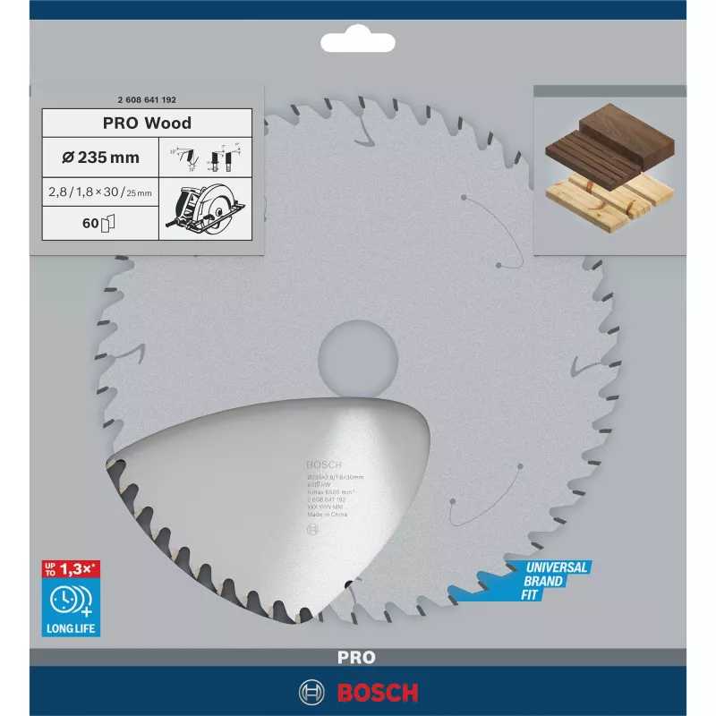 Bosch Power Tools PRO Wood Circular Saw Blade 235 mm, 60 Teeth, 30 mm Bore for Hand Circular Saws