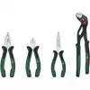 Bosch 4-Piece Pliers Set 1600A02W7K | Combination, Diagonal, Long Nose & Water Pump Pliers | Chrome Vanadium Steel | Green/Black Soft Grip