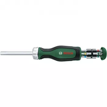 Bosch PowerTools Bit Ratchet Screwdriver Set, 13-piece, Torque up to 50 Nm, Green/Black (1600A032V0)