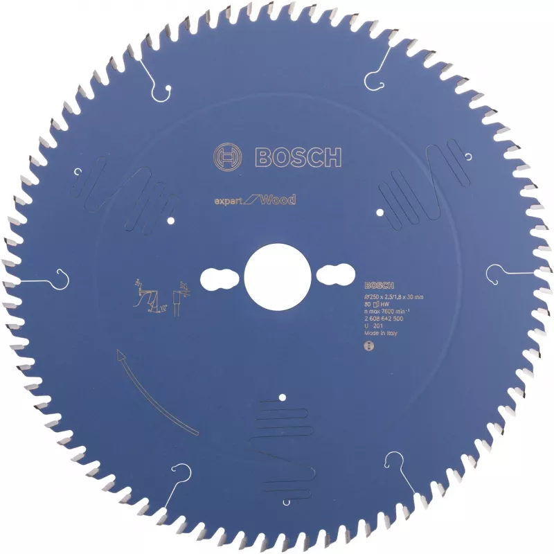 Bosch PowerTools Expert for Wood Circular Saw Blade 250mm, 80 Teeth, 30mm Bore, ATB, for Table Saws