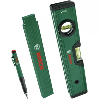 Bosch PowerTools Marking Set, 3-Piece (Green/Black) – Deep Hole Marker, Universal Marker & Carpenter's Pencil