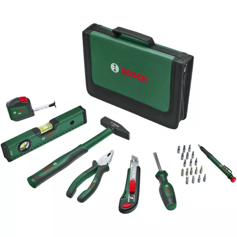 Bosch Universal Hand Tool Set, 25-Piece (Green, with Tool Bag)