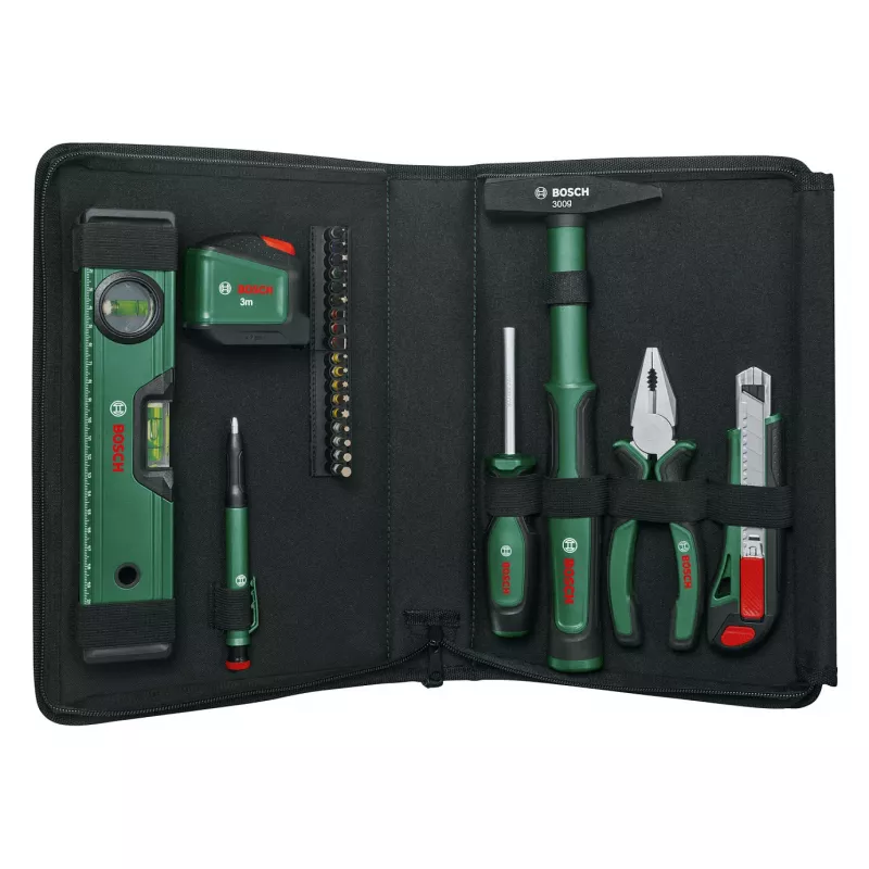 Bosch Universal Hand Tool Set, 25-Piece (Green, with Tool Bag)