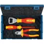 Bosch PRO 3-Piece Hand Tool Set in L-BOXX Mini (Combination Pliers, Water Pump Pliers, Utility Knife) Blue