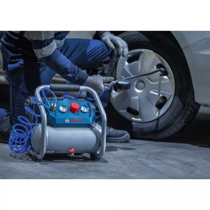 Bosch Professional GKO 18V-51 Cordless Air Compressor (Blue/Silver)