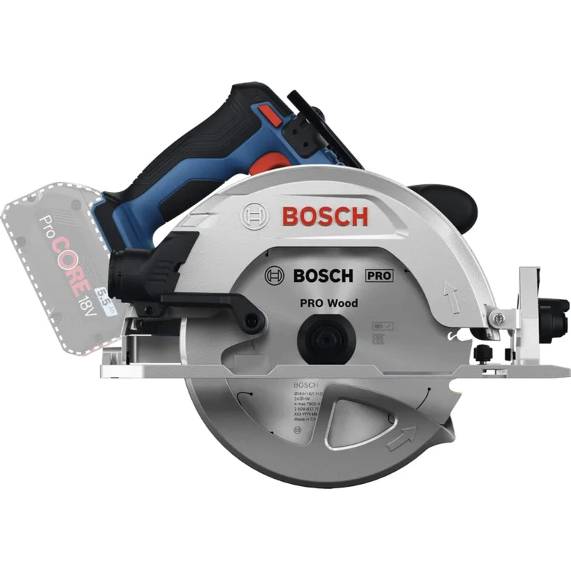 Bosch Professional GKS 18V-68-2 Cordless Hand-Held Circular Saw, 18V, 190mm Blade, Solo (No Battery or Charger), Blue/Black, in L-BOXX