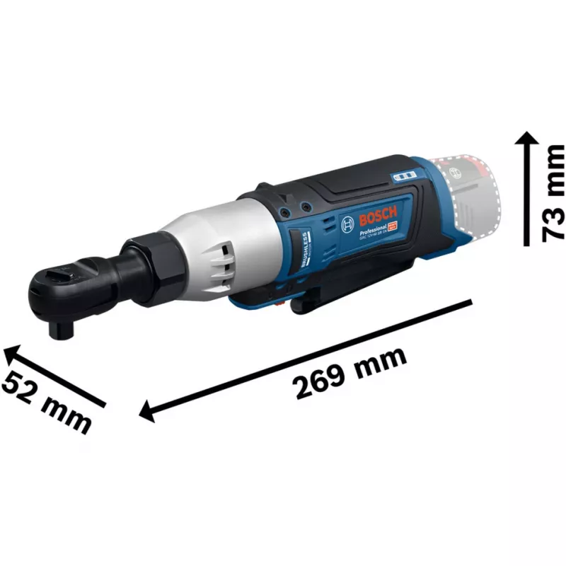 BOSCH Professional GRC 12V-60 3/8 SN Cordless Ratchet Wrench, 3/8 inch Drive, 60 Nm, 12V, Blue/Black (Bare Tool)