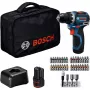 Bosch Professional GSR 12V-32 Cordless Drill Driver (12V, 2x 2.0Ah Li-Ion, 36-Piece Accessory Set, Tool Bag, Blue/Black)