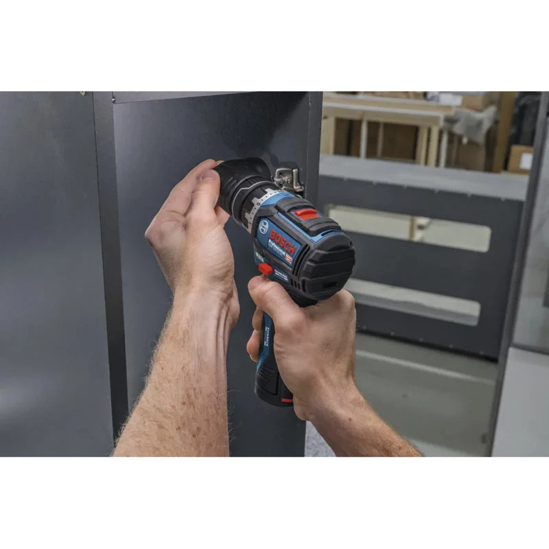 Bosch Professional GSR 12V-32 FC Cordless Drill/Driver 12V (Blue/Black, Bare Unit, 5 Adapters, L-BOXX)