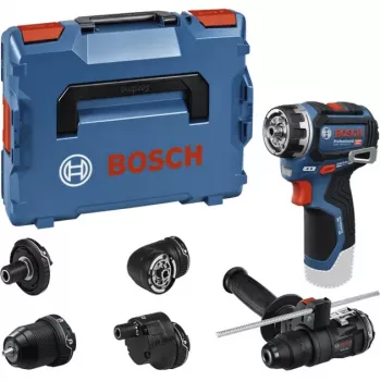 Bosch Professional GSR 12V-32 FC Cordless Drill/Driver 12V (Blue/Black, Bare Unit, 5 Adapters, L-BOXX)