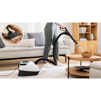 Bosch Serie 6 ProSilence Bagged Vacuum Cleaner BGB6SIL0L, Titanium Black, 600W, 4L Dust Bag, HEPA Filter, 66 dB(A)