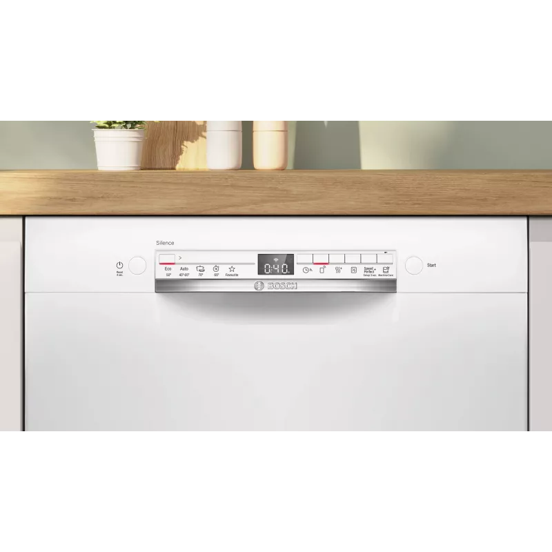 Bosch SMU2HTW08E Built-in Dishwasher, 60 cm, 13 Place Settings, 5 Programmes, Energy Class C, AquaStop, White